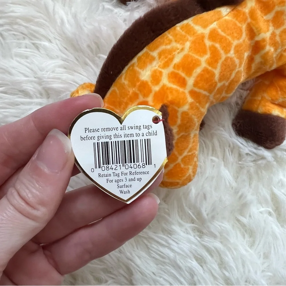 TY Beanie Baby Vintage 1995 Twigs Giraffe with Original Tag Attached
